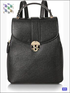 Vegan Leather Structured Backpack Purse for Women - Faux Leather Backpack